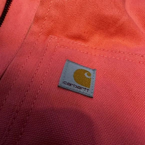 Carhartt Cream Sherpa-Lined Jacket with Coral Trim - Picture 3 of 5